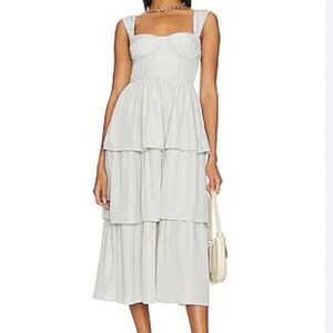 WeWoreWhat Mist color  Tiered Midi Dressed Size 6